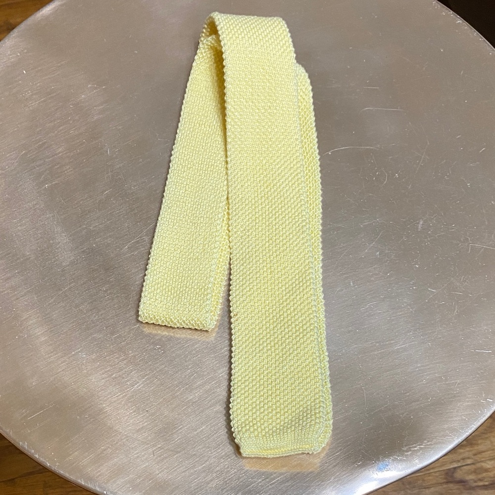 Mark of California Yellow 100% Lisle Cotton Knit Tie Preppy Easter Country Club